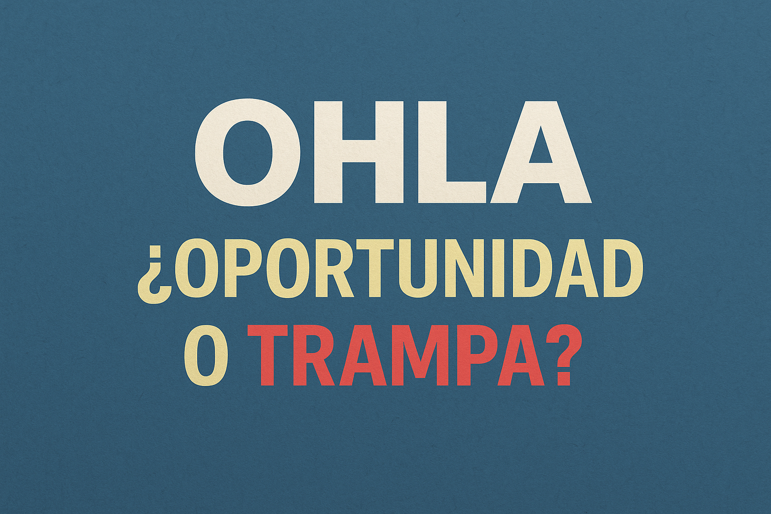 ¿OHLA puede recuperar los 0,50€ o ya es una trampa para inversores?