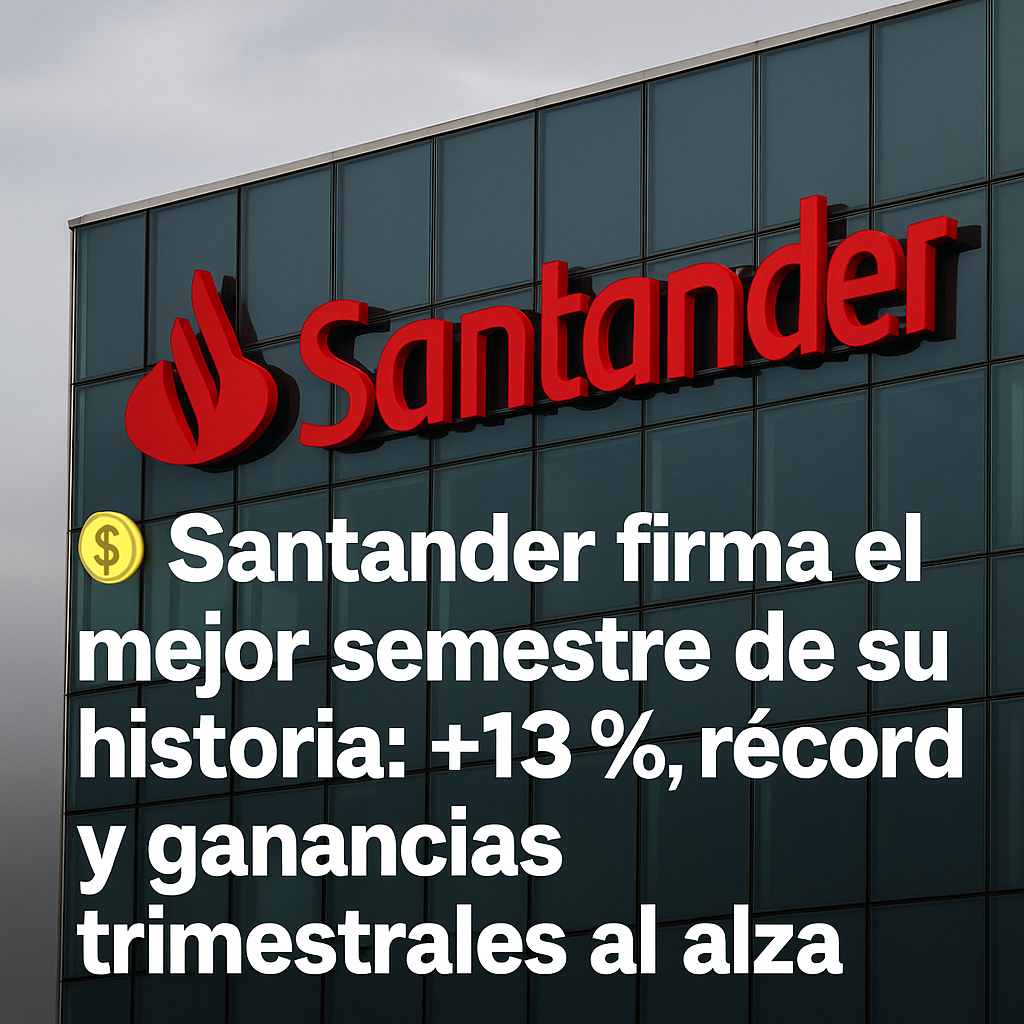Santander firma el mejor semestre de su historia: +13 %, récord y ganancias trimestrales al alza