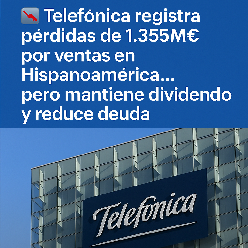Telefónica sufre pérdidas de 1.355 M € en el semestre… pero mantiene dividendo y reduce deuda