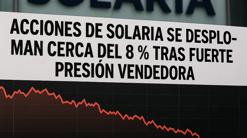 Acciones de Solaria se desploman cerca del 8 % tras fuerte presión vendedora
