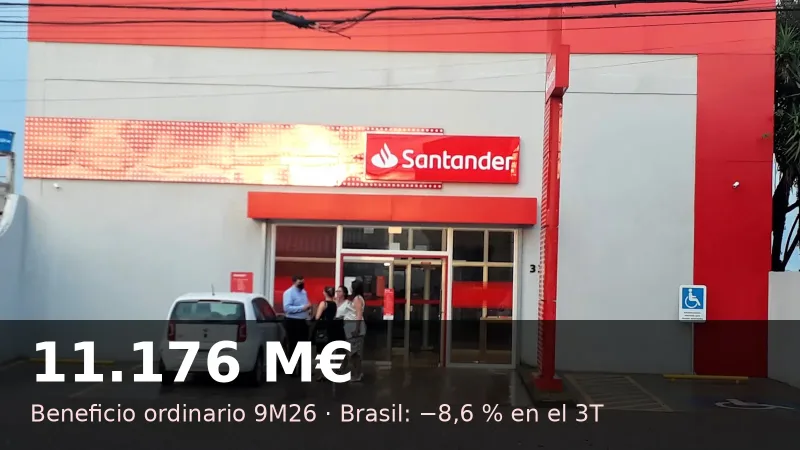 Resultados Santander: gana 11.176 M€ y Brasil cae un 8,6 %