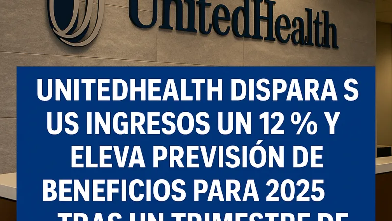 UnitedHealth dispara su facturación un 12 % hasta los 113.200 M$ y eleva su previsión de beneficio 2025 a mínimo 16,25 $/acción
